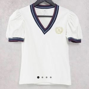 River Island top with puff sleeves